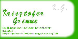 krisztofer grimme business card